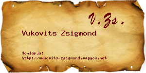 Vukovits Zsigmond névjegykártya